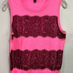 J Crew Womens Pink with Lace Sleeveless Sweater Vest NWOT Size M Photo 0