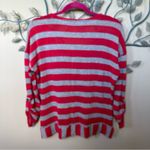 Splendid  shimmery silver & orange stripe oversized henley Sz S Photo 2