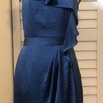 BCBGeneration One Shoulder Navy Ruffle Dress  Photo 0