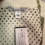 Peace Love World  Cream and Blue Knit Cardigan Photo 7