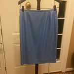 VINTAGE BLEYLE CORNFLOWER BLUE FRINGED 2 PIECE SKIRT SUIT SIZE 8 Size M Photo 8