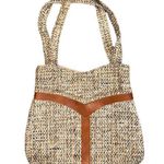 Vintage Purse Multicolored Tweed Faux Leather Handbag Shoulder Bag Brown Photo 0