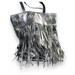 Victoria's Secret Victoria`s Secret Limited Edition Black Leather Tote Bag Purse with Fringe trave Photo 8