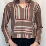 Wall Flower Womens Aztec Knit Long Sleeve Shirt Brown Black Tan Pink M Med Medium Photo 0