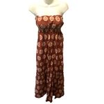 Free People Leanna Baja Bandeau Floral Printed Midi Dress Sz. XS Brick Fall Photo 5