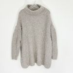 Free People  Oasis Tunic Pullover Knit Sweater in Silver Glass Combo Size Small Photo 3