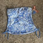 Arizona Jeans Arizona NWT sz large Blue Geometric Print Tankini ruched side swim Top Photo 0