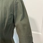 NY & Co Olive Green Shirt Dress City Stretch Ruched Short Sleeve Y2K Knee Length Size 8 Photo 5