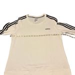 Adidas  Women's Crew Neck Sweatshirt White with Black Stripes Size L Photo 4