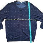 Boden USA Boden Wool Cotton Long Sleeve Navy Button Cardigan Size 16 Polka Dot Photo 2