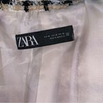 ZARA  Plaid Double Breasted Blazer Jacket Women Sz M Cream Black Tan Long Sleeve Photo 13