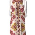 Tibi Valencia Silk Maxi Long Dress Sleeveless White Pink Black Multicolor Size 4 Photo 0