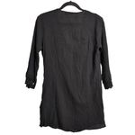 La Blanca Black Crochet V-Neck Crinkle Resort Tunic Cover Up XS Photo 4