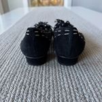 Vintage Ramon Tenza Black White Suede Leather Floral Ballet Flat Dress Shoes 6 Photo 5