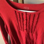Talbots  Crimson Long Sleeve sleep Tee with Button Accents petite medium Photo 1