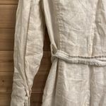 ALLSAINTS  Size 8 100% Linen Harlequin Button Front Trench Coat Lagenlook Photo 8