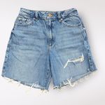 Garage Denim Wide Leg Distressed Shorts Womens Size 3 Blue Streetwear Photo 0