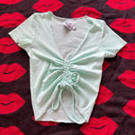 Princess Polly  Gia green butterfly v neck crop top size 2 Photo 0