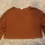 Cropped Ribbed Long Sleeved Lightweight Sweater Orange Size M Photo 1