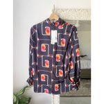 ZARA  High Neck Satin Effect Printed Blouse Photo 9