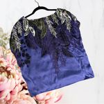 Anthropologie 🍁 Purple Floral Silk Blouse Photo 3