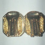 Christian Dior  Gold Tone CZ Rhinestone Black Clip Earrings Photo 4