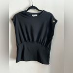 Nine West Black Sleeveless Top Women’s Size M Gold Button Detail Classic Chic Photo 1