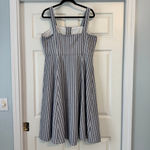 Violet Weekend Chambray Stripe Button Front Midi Dress XL Blue White Photo 3