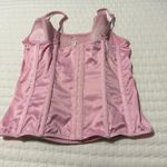 Victoria's Secret Victoria’s Secret Corset Style Tank Top Sz M Medium Pink With Black Lace Photo 3