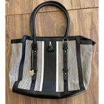 London Fog Vintage  Medium Tote Black Gray Women's Handbag Photo 0
