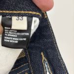 Oliver Logan  Cropped Jeans‎ Size 33w X 27L Raw Hem Dark Wash Denim Modern Fit Photo 6