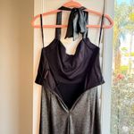 Betsey Johnson Vintage Halter Cocktail Dress in Metallic Black Silver size 4 Y2K Photo 6