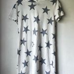 Matrushka Construction White & Gray Star Hooded Short Sleeve Coverup Dress M Size M Photo 0