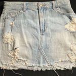 Hollister  distressed high rise denim 5 pocket stone washed mini skirt Photo 0