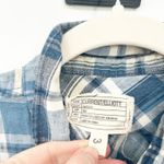 Current/Elliott  Womens Western‎ Beachy Slim Boy 100% Linen Picnic Plaid Shirt L Photo 3