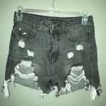 Pretty Little Thing Black Ripped Jean Shorts Photo 0