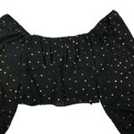 Mon Ami Crop Top XL Black Stars Long‎ Sleeve Sheer Festival Party Photo 1