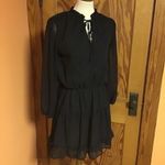 Gothic feminine long sleeve dress Black Photo 8