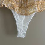 Lulus Sweetest Frills Yellow Floral Bodysuit Sz L Size L Photo 5