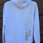 Under Armour Loose Fit Womens Cowl Neck Logo Hoodie White Silver Size XL GUC Photo 1