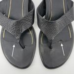 Vionic  Agave Comfort Toe‎ Post Sandal Flip Flop Black Leather Women 11 Comfort Photo 2