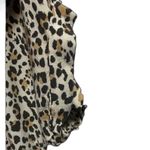 Gap Low Cut V-Neck Loose Fit Animal Print Women’s Short Sleeve Cuff Blouse Xl Photo 6