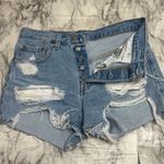 Levi's Levi’s button fly high rise vintage 90s Y2K distressed denim jean shorts size 27 Photo 0