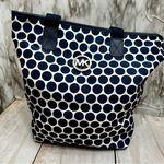 Michael Kors Dark Blue and White Polka Dot Nylon Double Handled Tote Carry All Photo 4