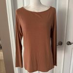 Magaschoni Long Sleeve Boat Neck Top in Ochre Photo 2