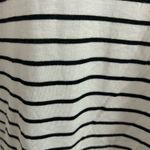 Kaileigh Women's Ruffle Neck Black Stripe Long Sleeve Knit Blouse L Large NWOT Photo 2