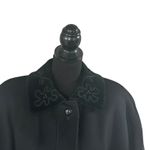 Vintage Forstmann Black Merino Wool Cape Collar Embroidered Velvet Princess Coat Size undefined Photo 10