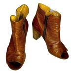 Paul Green Soft Leather Peep Toe Heeled Booties Photo 0