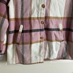 Pink Plaid Jacket with hoodie Size small Photo 3