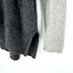 Minnie Rose Color Block Turtleneck Cashmere Sweater Dark Light Gray Combo XS/S Photo 4